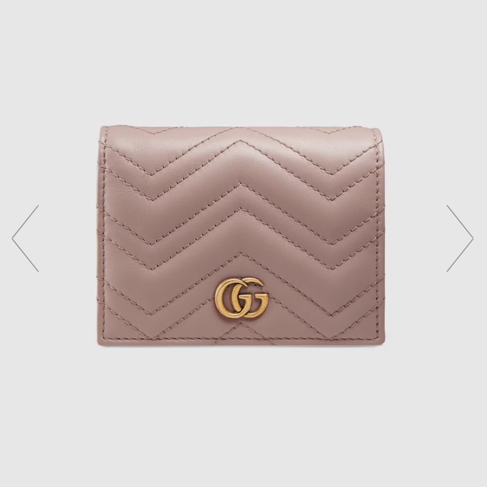 Gucci GG Marmont card case wallet - Dusty Rose